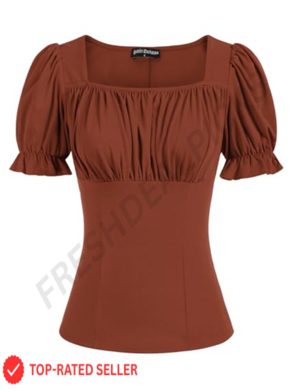 Women's Peasant Top Puff Sleeve Square Neck Renaissance Blouse